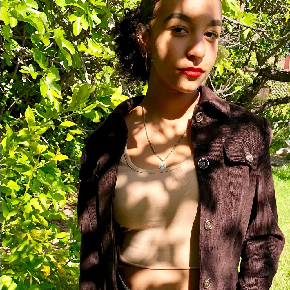 Vintage 1990s Escada Corduroy and Leather Jacket